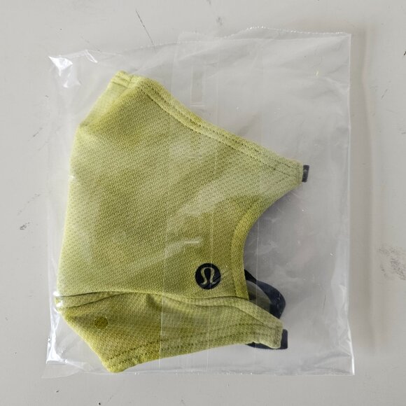 2 x NIB LULULEMON DD5Y/RHIG Yellow Ear Loop Face Mask Mesh Overlay Unisex OS - Picture 3 of 5